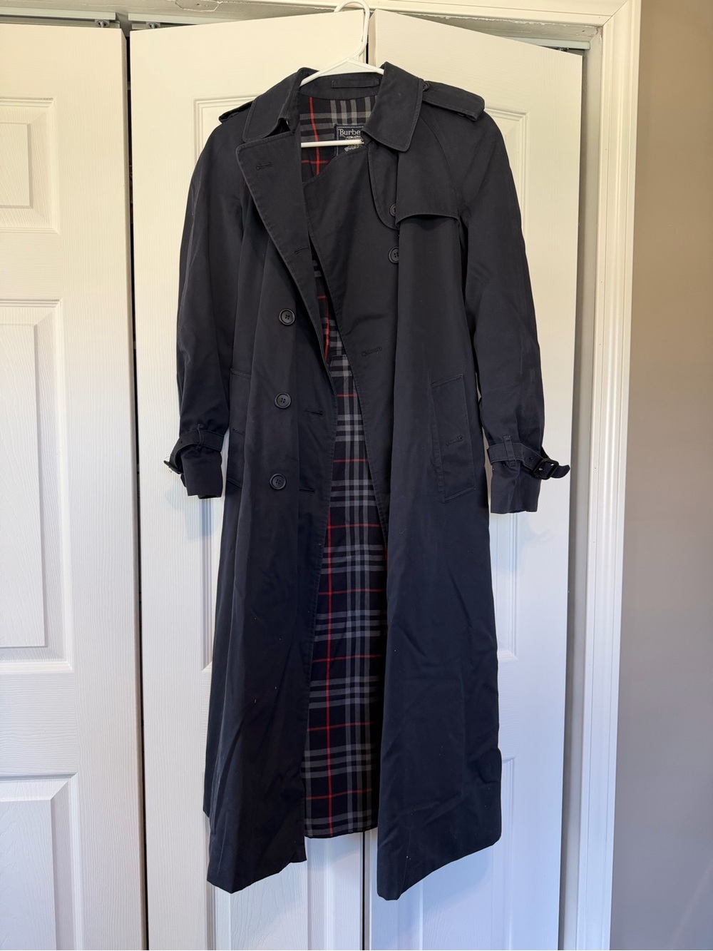 Rare Vintage Burberry Trench Coat with Plaid Lining